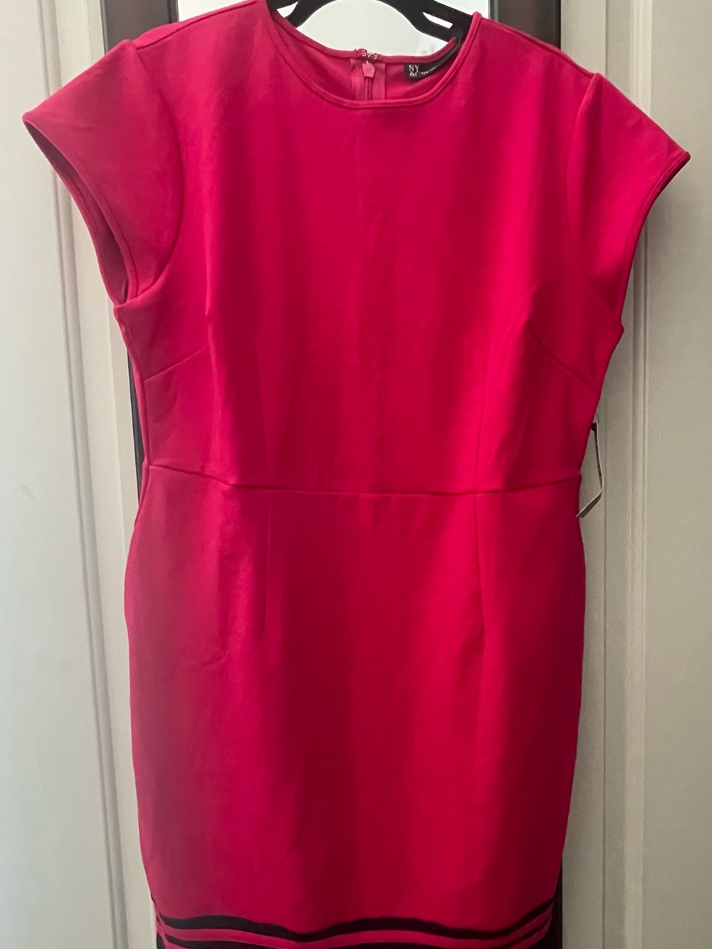 New York & Company Hot Pink Midi Sheath Dress
